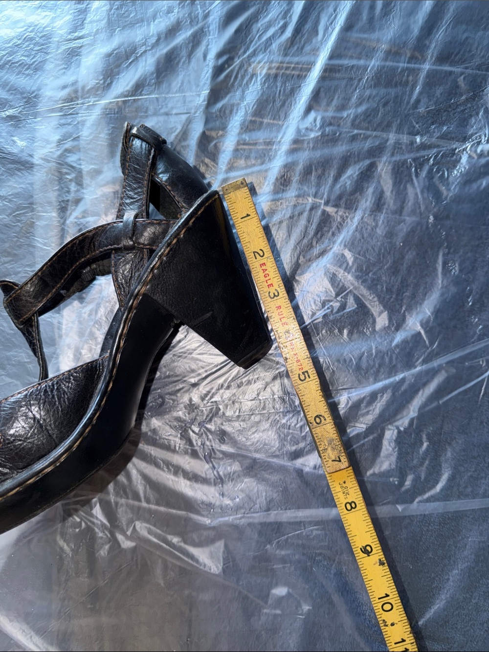 Born Charisma Black Leather Cut-Out Heeled Mary Janes - Picture 5 of 6